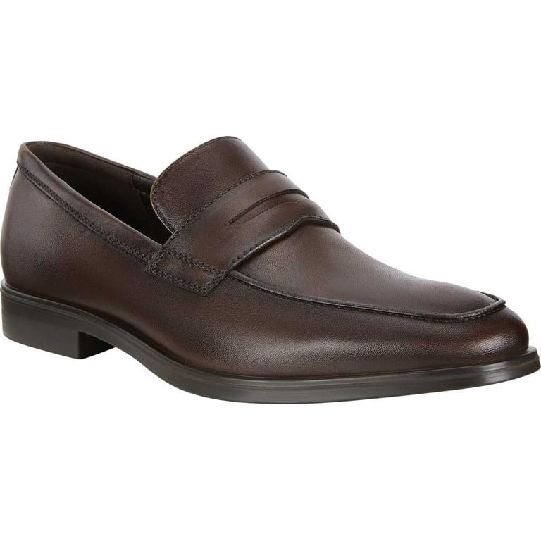 Men s ECCO Melbourne Penny Loafer Cocoa Brown Leather 39 M Walmart