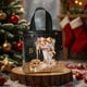 thumbnail image 1 of Bolsa de compras navideña negra no tejida | Bolsa de regalo reutilizable con estampados festivos | Diseño de Papá Noel, copo de nieve, alce y árbol de Navidad | 23 x 22 cm, 1 of 5