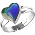 thumbnail image 3 of Anillo de humor Amor Corazón Cambio de color Sensación emocional Tamaño ajustable Anillos de humor 2 piezas (Corazón de amor) TUNC Sencillez, 3 of 5