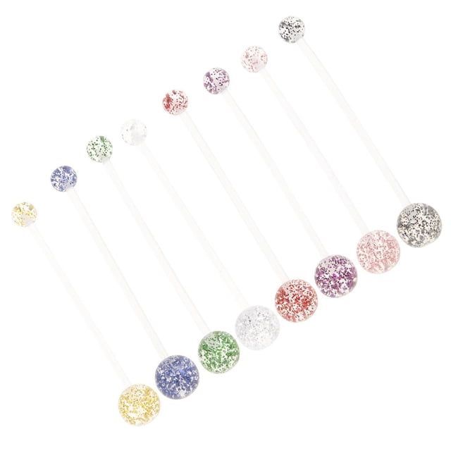 Tachiuwa 8 Pieces Acrylic Belly Button s-Extra Long Navel Barbell Piercing