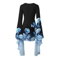 thumbnail image 5 of Long Sleeve Dress for Women Casual Printed Round Neck Pullover Fashion Patchwork Halloween Party Gown, 5 of 5