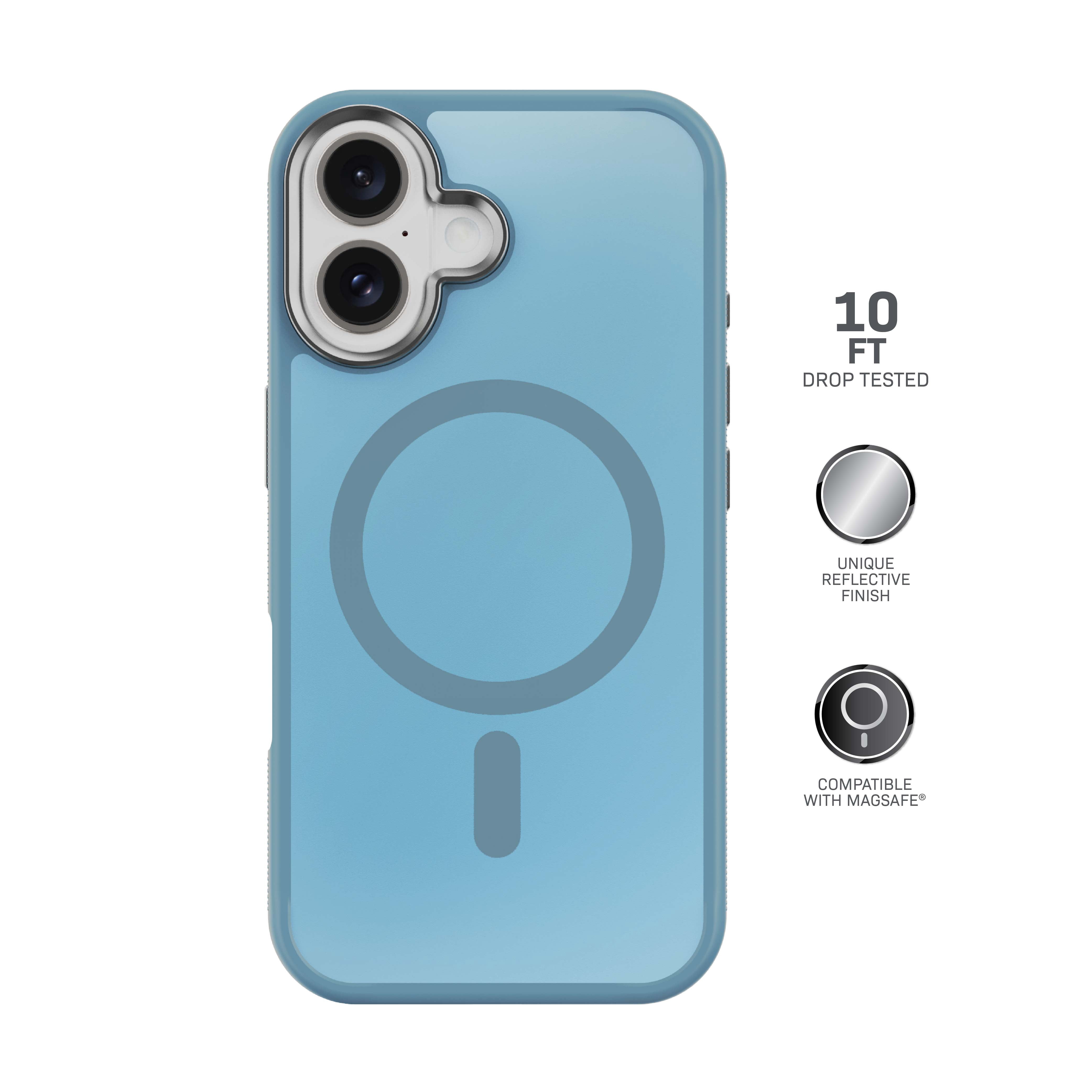 Body Glove Reflector Phone Case for iPhone 17, MagSafe Compatible - Metallic Seafoam