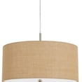 thumbnail image 3 of Benjara Metal Pendant Lighting with Fabric Circular Drum Shade and Cord- Beige, 3 of 6