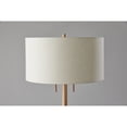 thumbnail image 6 of Adesso Madeline Floor Lamp, Natural RubberWood Base & Antique Brass, Wood Base, Off-White Textured Fabric Shade, 6 of 7