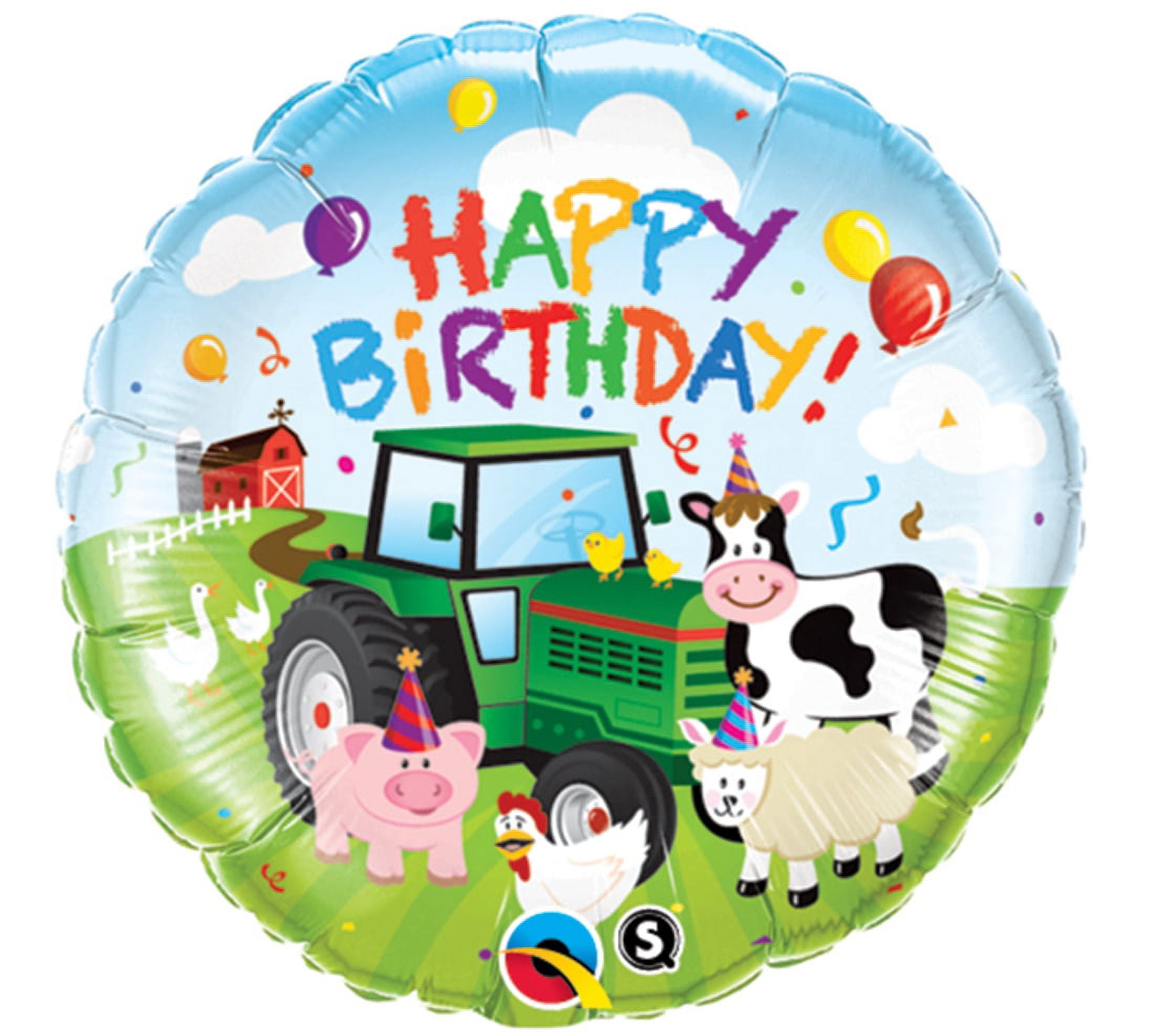 Mayflower Products 2nd Birthday Farm Tractor Balloon Bouquet Decorations and Party Supplies