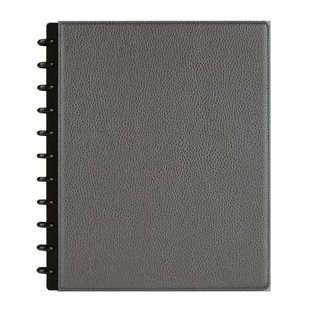 TUL Elements Custom Note-Taking System Discbound Notebook, 8 1/2" x 11", Narrow Ruled, 120 Pages (60 Sheets), Gunmetal/Pebbled