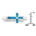 thumbnail image 6 of Sideways Cross Turquoise Inlay Sterling Silver Ring-9, 6 of 7