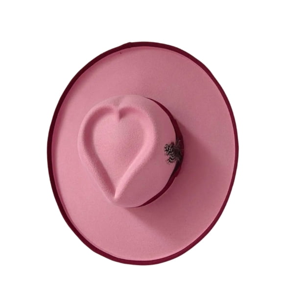 Cowboy Hats Panama Hat Heart Top Wide Brimmed for Women Men Photo Props Western for Men Women Unisex Wear Headwear
