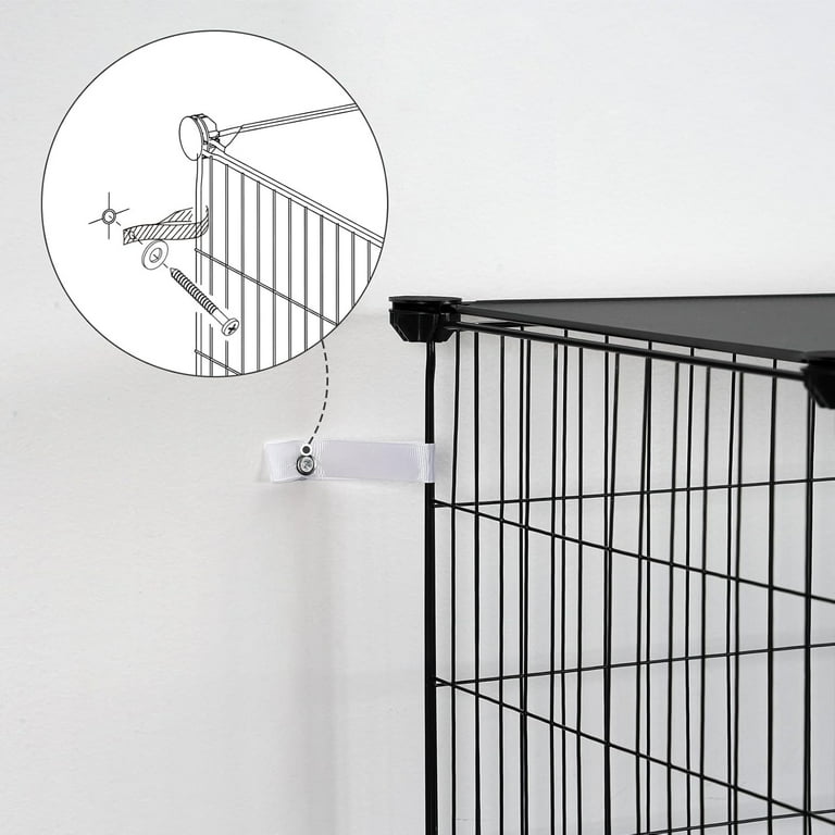 Large Cat Cage Enclosure Indoor DIY Cat Playpen Pet Home Small Animal House Detachable Metal Wire Kennels Crate Large Exercise Place Ideal For 1-4 Cat, Black (41x41x55-Black