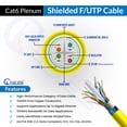 thumbnail image 3 of NewYork Cables Cat6 Shielded Plenum Ethernet Cable 1000ft 23AWG 550MHz Yellow, 3 of 5