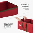 thumbnail image 4 of Large Christmas Ornament Storage Box with Dual Zipper Closure - Box Contributes Slots for 128 Holiday Ornaments 3-Inch, Xmas Decorations Accessories, Made of Nonwoven Tear-Proof Material, 4 of 8