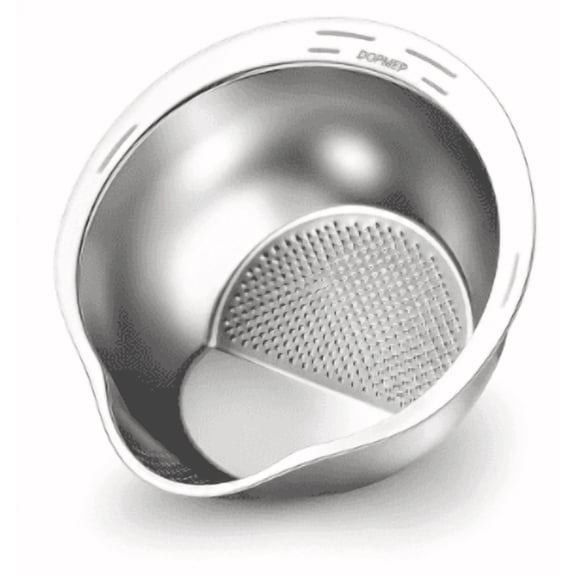 PLERISE Rice Washer Strainer Bowl, Stainless Steel Colander with Side Drainers - Ideal for Soaking, Washing, Cleaning, and Rinsing Rice, Fruits, Vegetables & Beans, Versatile Kitchen Tool