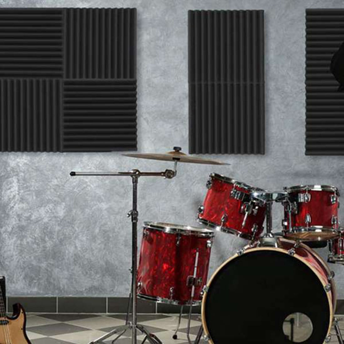 12 Pieces Acoustic Foam Panel Self-Adhesive,Acoustic Foam Panel,Sound Insulation Pad,Reduce Noise,for Studio Home Office