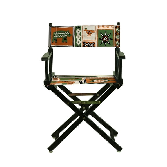18" Director's Chair Black Frame-Congo BongoNatural