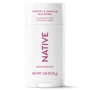 (3 pack) Native Deodorant, Aluminum Free, Cherry & Vanilla Macaron, Deodorant for Women and Men, 2.65 oz