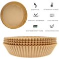 thumbnail image 4 of Large Air Fryer Disposable Paper Liners Round 6.3 Inch Air fryer | 30 Pcs Air fryer Parchment paper liner, Oil-proof, Water-proof, Parchment Baking Paper for Baking Roasting Microwave (Brown), 4 of 4