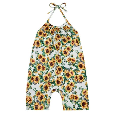 

QIPOPIQ Toddler Girls Jumpsuits & Rompers Clearance Toddler Kids Baby Girls Sleeveless Summer Romper Jumpsuit Playsuit Clothes
