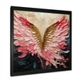 thumbnail image 2 of Designart "Rosy And Gilded Angelic Wings" Abstract Spirals Picture Framed Wall Art Living Room, 2 of 5
