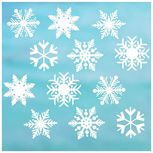 Snowflake Window Stickers Christmas Snowflakes Decal Stars Shop Home Sticker