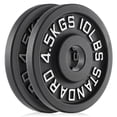 thumbnail image 2 of Philosophy Gym Set of 2 Standard Cast Iron Olympic 2-inch Weight Plates (10 LB each), 2 of 6