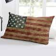 thumbnail image 5 of Retro American Flag Throw Pillow Covers, Vintage US Flag Red Striped Soft Breathable Pillow Cases with Invisible Zipper for Sleeping, Body Pillowcases for Couch Bed Sofa Chair 24x36 Inches, 5 of 6