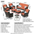thumbnail image 3 of Ovios 8 Pieces Outdoor Patio Furniture with Swivel Chairs Wicker Patio Sectional with Sofa for Backyard, 3 of 5