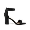thumbnail image 3 of BLISSFUL STEP Woman's Sandals Block Heels Ankle Strap Open Toe Sandals Black 7, 3 of 6