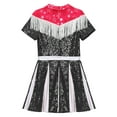 thumbnail image 6 of LiiYii Western Cowgirl Outfit Kids Girls Tassels Fringed Sequins Pleated Dress Performance Dancewear Black 6, 6 of 7