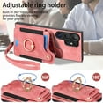 thumbnail image 5 of Dteck for Samsung Galaxy S25 Ultra Case Wallet with Card Holder, RFID Blocking PU Leather Protective Case with Ring Holder Stand Wrist Strap for Samsung Galaxy S25 Ultra 6.9 Inch 2025,Pink, 5 of 6