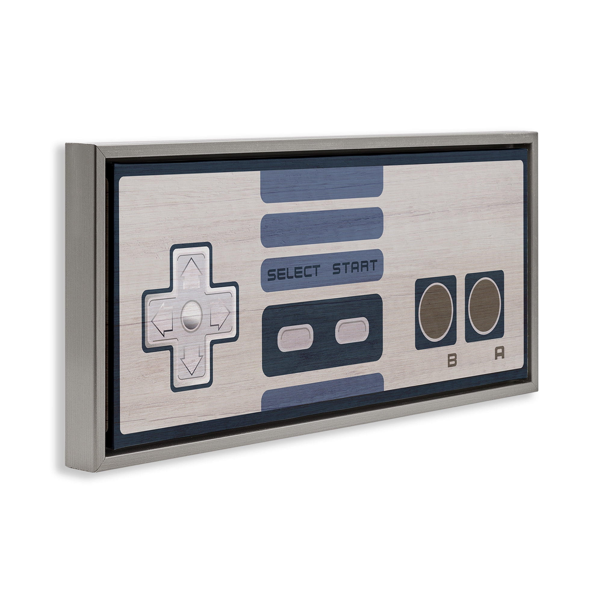 Stupell Industries Vintage Video Game System Sports Painting Gray Floater Framed Canvas Art Print Wall Art, 31 x 14