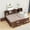 Antique Brown, variant on Euroco Wood Full Size Platform Bed with LED Light and Storage Headboard, Antique Grey
