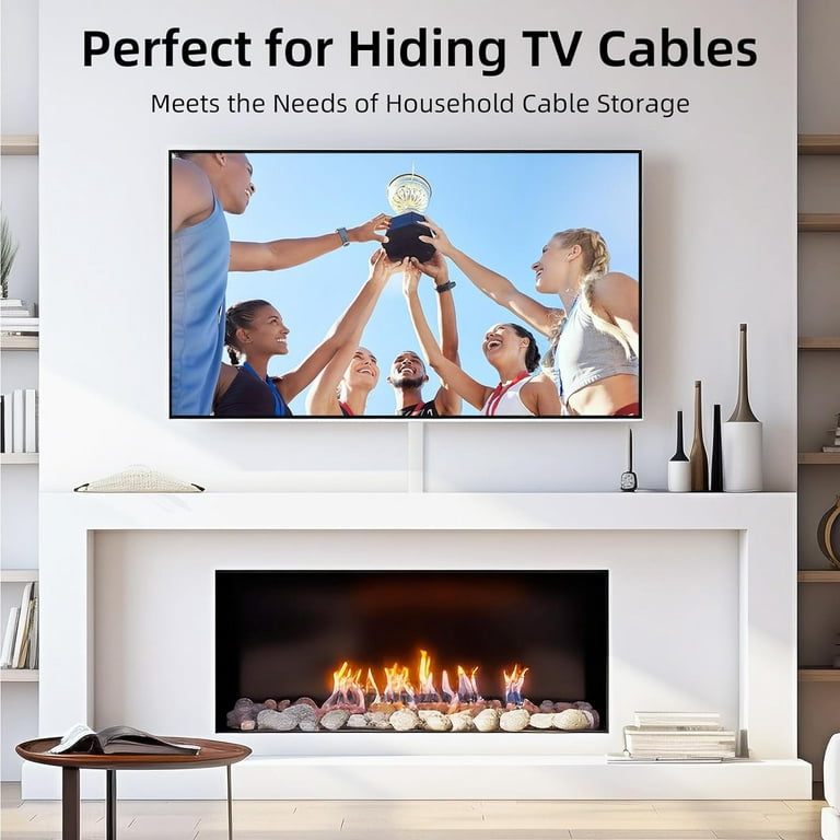 153in Cord Hider Wall, Wire Hiders for 3 Cords, Cord Cover for 2 Thick  Extension Cables, Paintable Cable Cover to Hide Cords Wall Mounted TV, Cord
