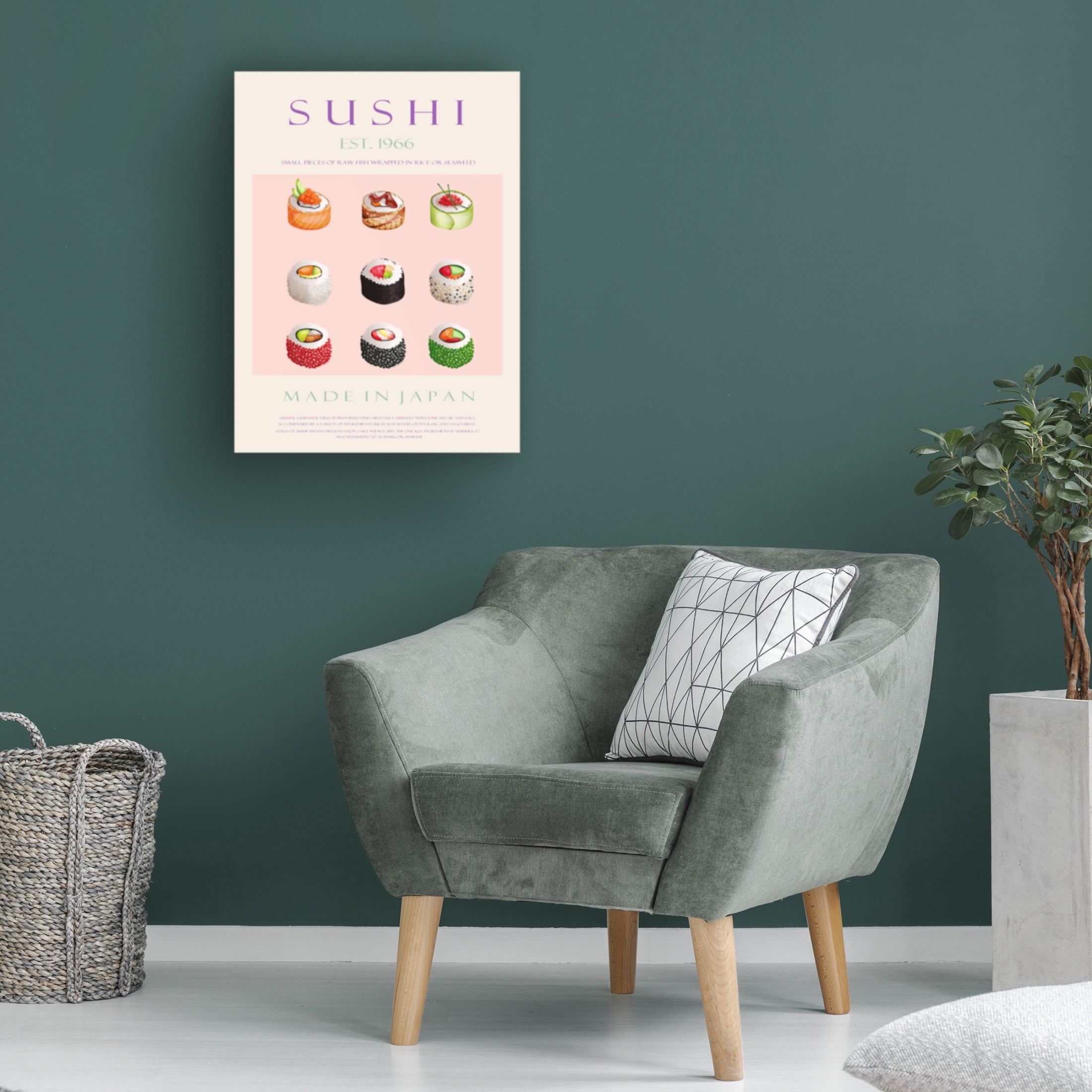 Trademark Fine Art Rikke Londager Boisen Sushi Est. 1966 Canvas Wall Art