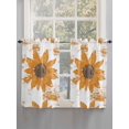 thumbnail image 3 of Tier Curtains 45 Inches Long, Orange Sunflower Window Treatment Curtain Drapes, Spring Summer Botanical Flowers Small Curtain Drapes for Bathroom Laundry Room, 27.5"x45", 2 Panels, 3 of 7