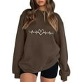 thumbnail image 1 of Gibobby Sudadera sin capucha y ocio Sudadera con capucha manga larga con cuello redondo y estampado amor para el día San Valentín para mujer (Morado, S), 1 of 3