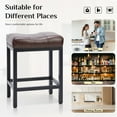 thumbnail image 6 of Set of 2 Bar Stools, Modern Table Chair with Leather Seat Cushion, Counter Stools Lounge Chair with Steel Frame for Home Kitchen Dining Room, 6 of 7