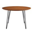 thumbnail image 2 of 46" wood and metal Round Hairpin Leg Dining Table - Walnut, 2 of 6