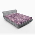 thumbnail image 2 of Ambesonne Tropical Fitted Sheet, Silhouette Jungle Foliage, California King, Mauve Taupe and Pale Rose, 2 of 5