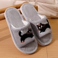thumbnail image 6 of CYRBOKO Fuzzy Slippers for Women, Comfy Warm Open Toe Badroom Houses Slippers Gray Size 5-6, 6 of 6