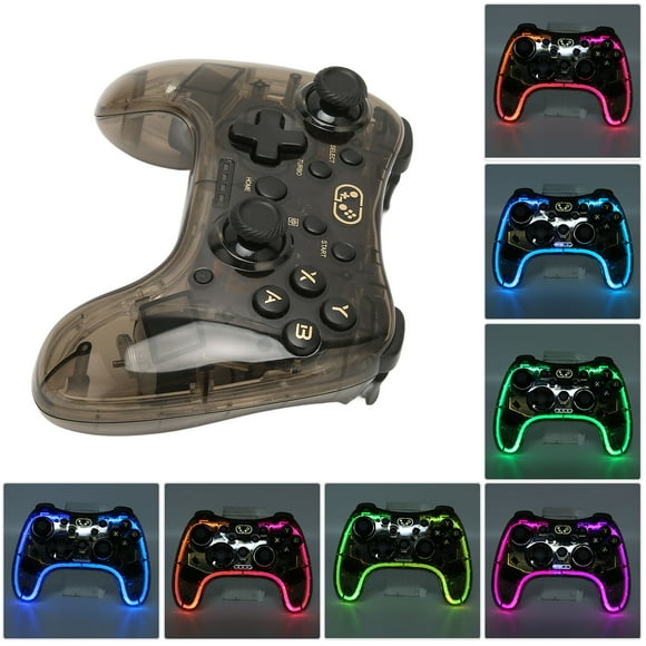 Wireless Game Controller, Stable Universal Motor Vibration Controller Gamepad Ergonomic Design RGB Backlight for Game Comsole