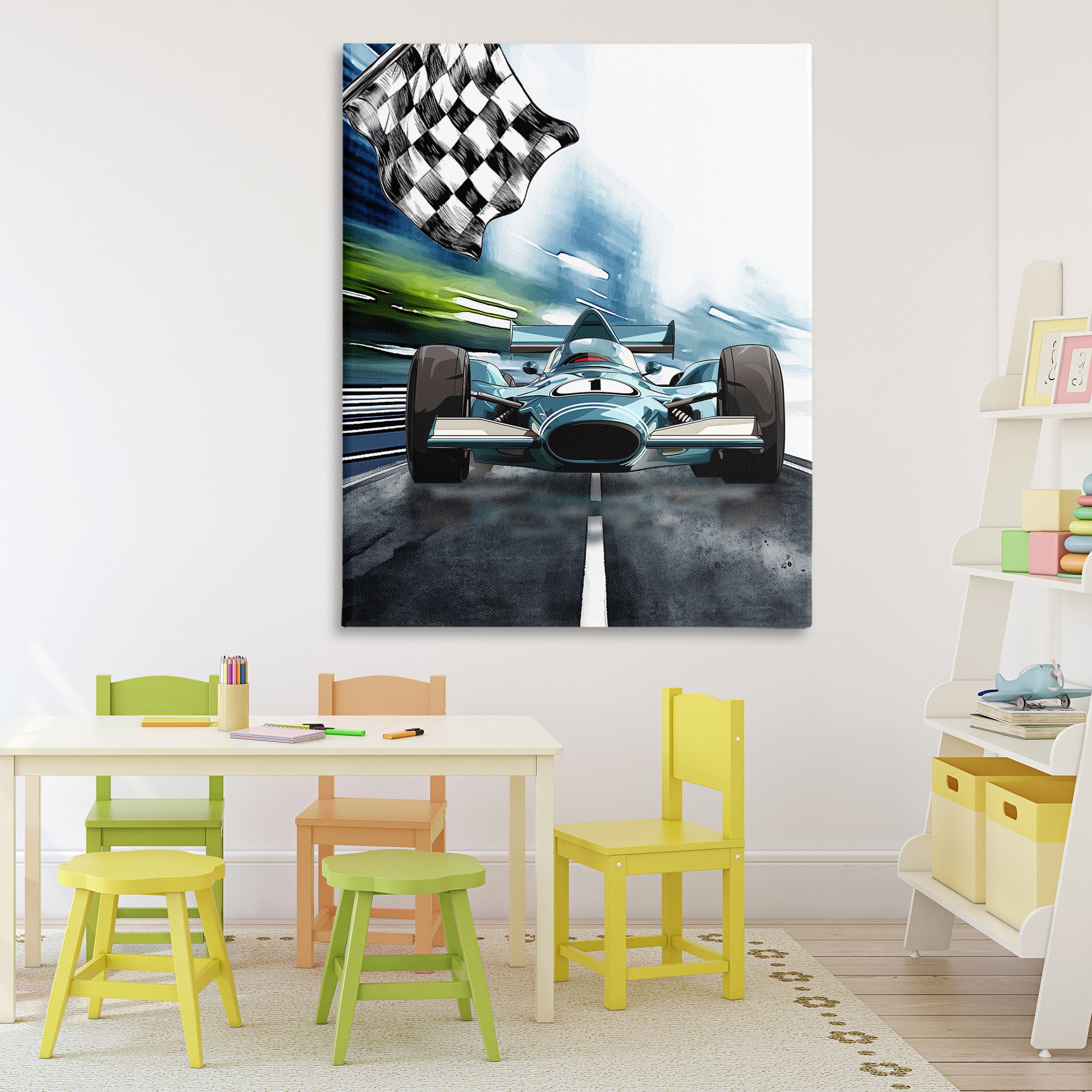 Stupell Industries Racecar Set Go Canvas Wall Art, design by Christine Simpson Art