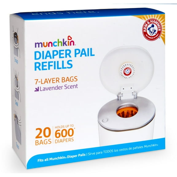 Munchkin Arm & Hammer Diaper Bag Dispenser with Bags, Lavender Scent