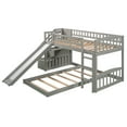 thumbnail image 6 of Harper & Bright Designs Stairway Bunk Bed with Slide, Pine Wood Twin Over Twin Bunk Bed Frame and Two Drawers for Bedroom, Gray, 6 of 14