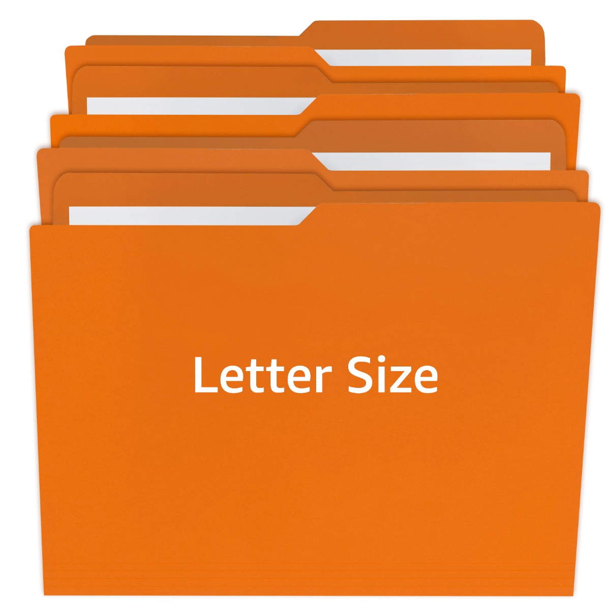 UOFFICE File Folder Letter Size 1/2 Cut Tab 100 Pack Deep Orange