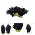 thumbnail image 5 of Guantes de trabajo de seguridad de nailon PU de color negro con revestimiento de palma y tira amarilla (S), 5 of 5