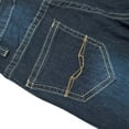 thumbnail image 4 of KIDSCOOL SPACE Little Girls Boys Jeans,Elastic Band Inside Ripped Stretchy Soft Thin Summer Denim Slim Pants,Deep Blue,4-5 Years, 4 of 5