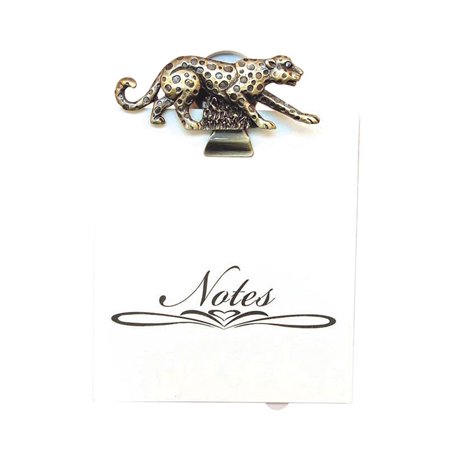 Greatlookz All For Giving Cheetah Memo Note Pad with Magnetic Clip, Brass