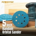 thumbnail image 4 of POWERTEC 50PK 5 Inch 8-Hole Hook and Loop Diamond Shaped Sanding Discs, 80 Grit for Random Orbital Sanders – J-Weight Cloth Backing for Long Life, Anti-Clog Sandpaper (44908N), 4 of 8