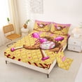 thumbnail image 2 of Castle Fairy Baseball Ice Cream King Sheets 4pcs, Sport Glove Bat Bedding, Brown Pink,1 Fitted Sheet, 1 Flat Sheet and 2 Pillowcases, 2 of 6