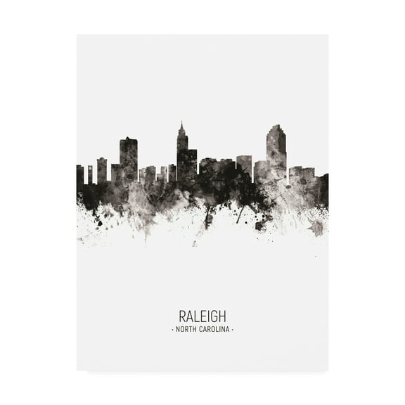Trademark Fine Art 'Raleigh North Carolina Skyline Portrait II' Canvas Art by Michael Tompsett